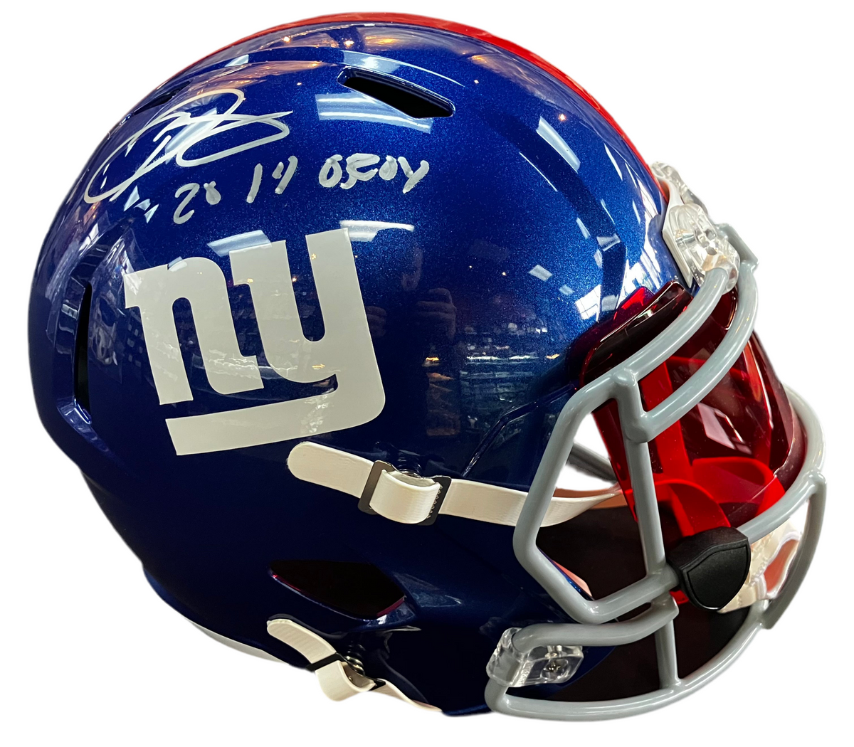 Odell Beckham Jr. Signed Full Size Replica New York Giants Helmet With Visor Inscribed “2014 OROY” Beckett COA – All In Autographs