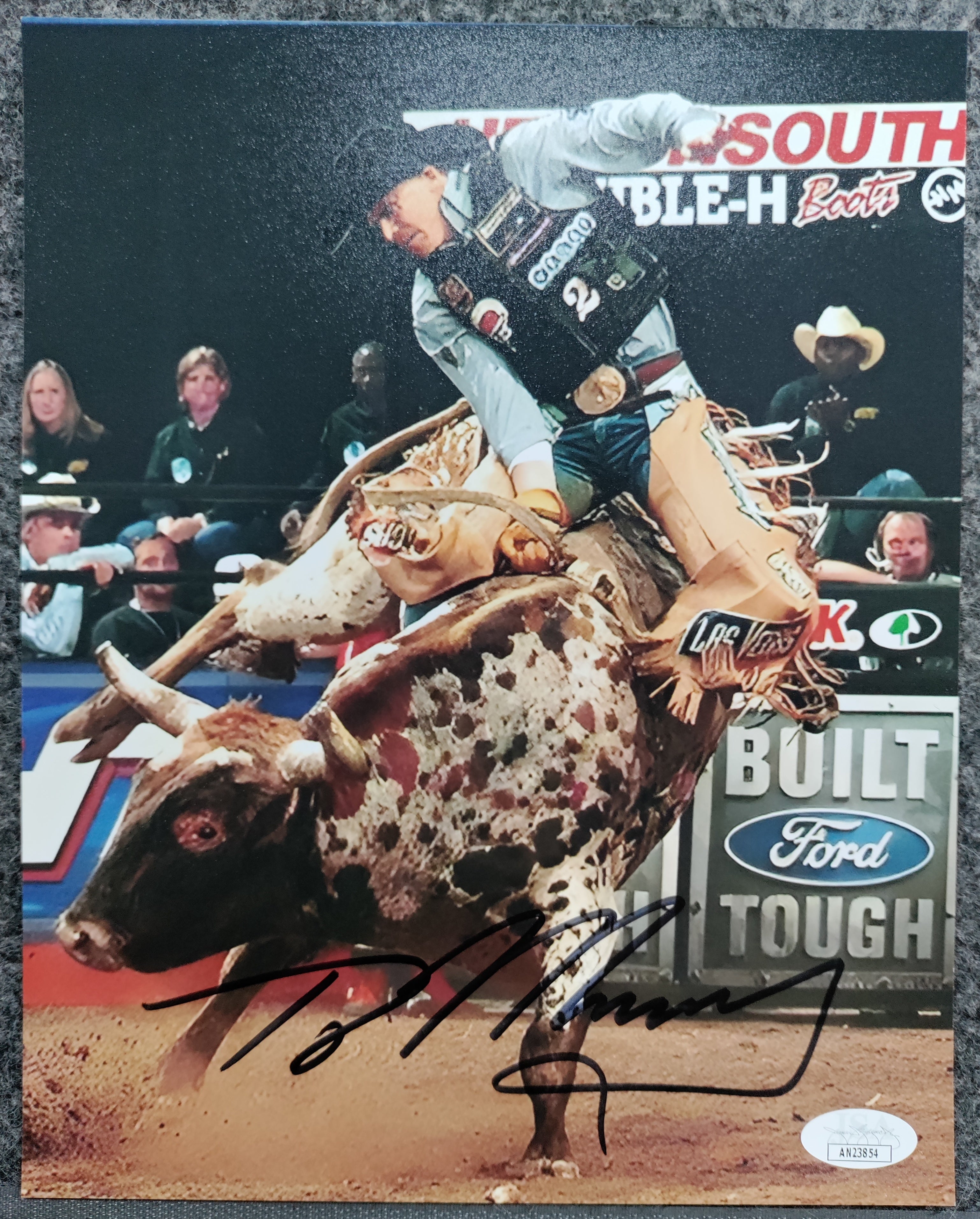 Ty Murray Signed 8x10 Bull-Riding Photo (Black) JSA COA – All In