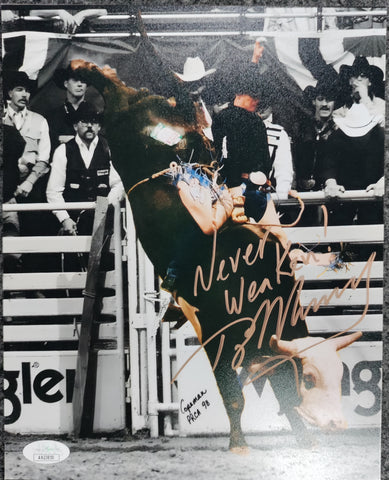 Ty Murray Signed Stylized 8x10 Photo Inscribed "Never Weaken!" (Gold) JSA COA