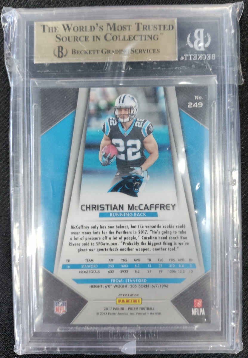 Christian McCaffrey 2017 Panini Prizm Rookie Card #249 Beckett 9.5 – All In Autographs