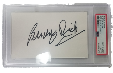 Buddy Rich Autographed Index Card PSA Authentic Signature