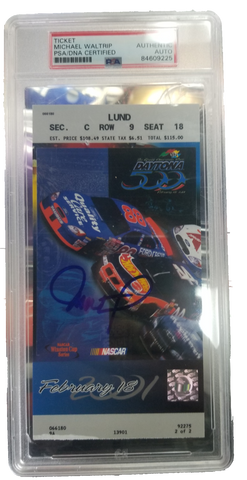 Michael Waltrip Autographed NASCAR Ticket 2/18/2001