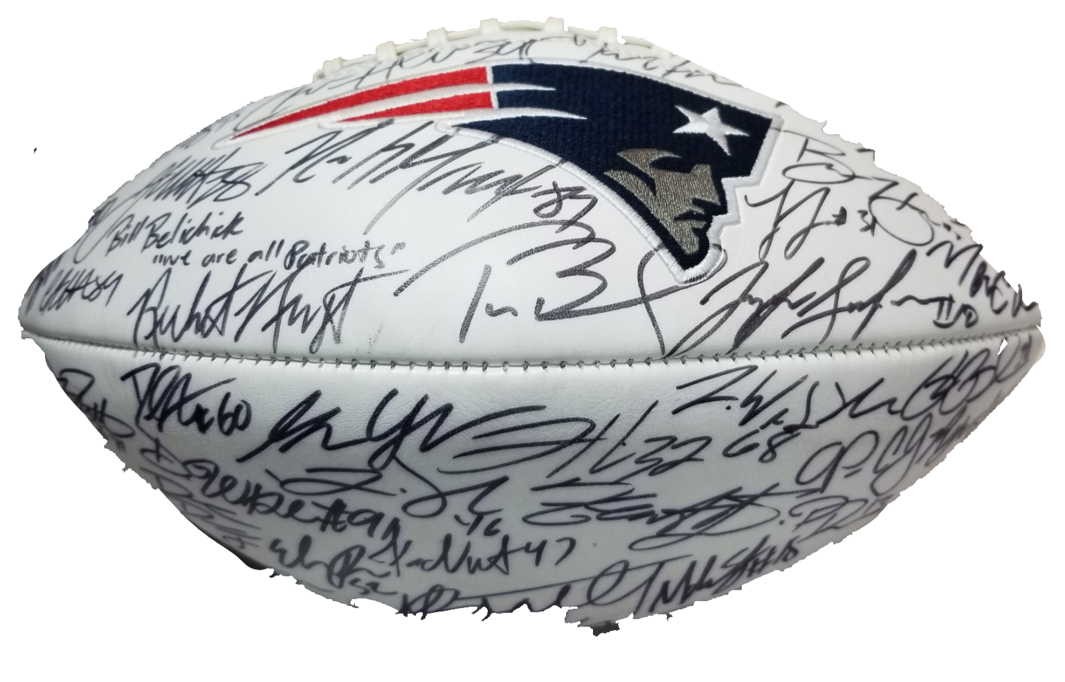 Tom Brady Bill Belichick Autographed Football