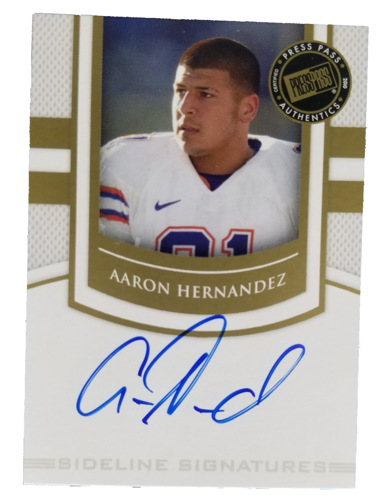 2010 Aaron Hernandez Signed Rookie Card #SS-AH – All In Autographs