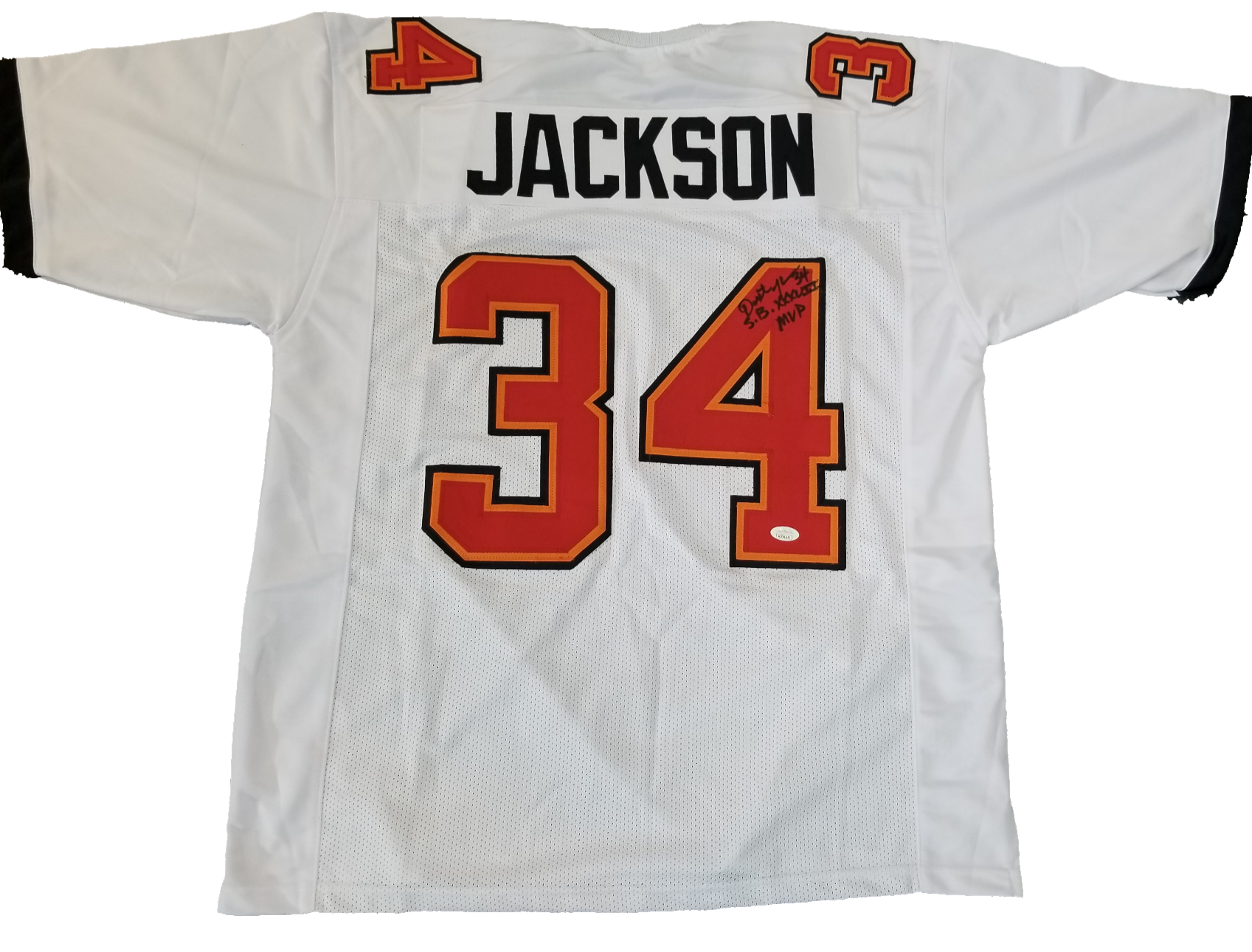 Dexter Jackson Signed Tampa Bay Red Football selling Jersey (JSA)