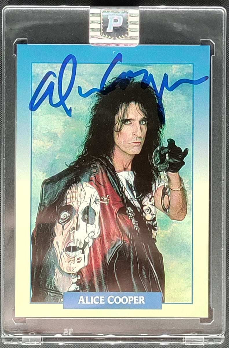 Alice レタリング額装 Alice Cooper Signed 1991 Brockum Rock Card #140 Pristine