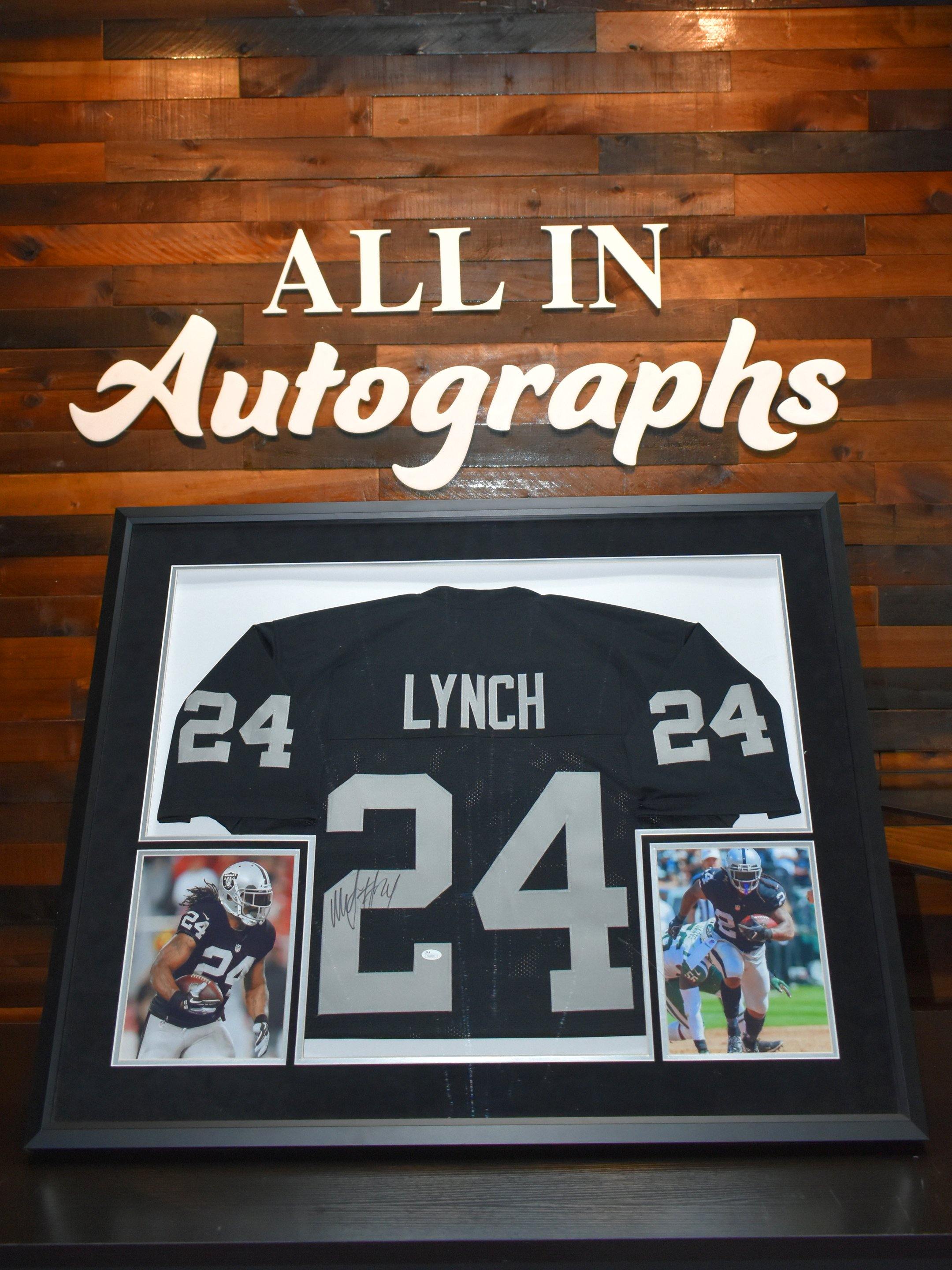 Marshawn Lynch Oakland Raiders Autographed Framed Jersey - Black