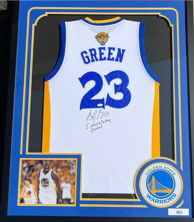 Draymond Green Signed LE Warriors Jersey Inscribed I Want to Destroy  Cleveland (JSA COA)