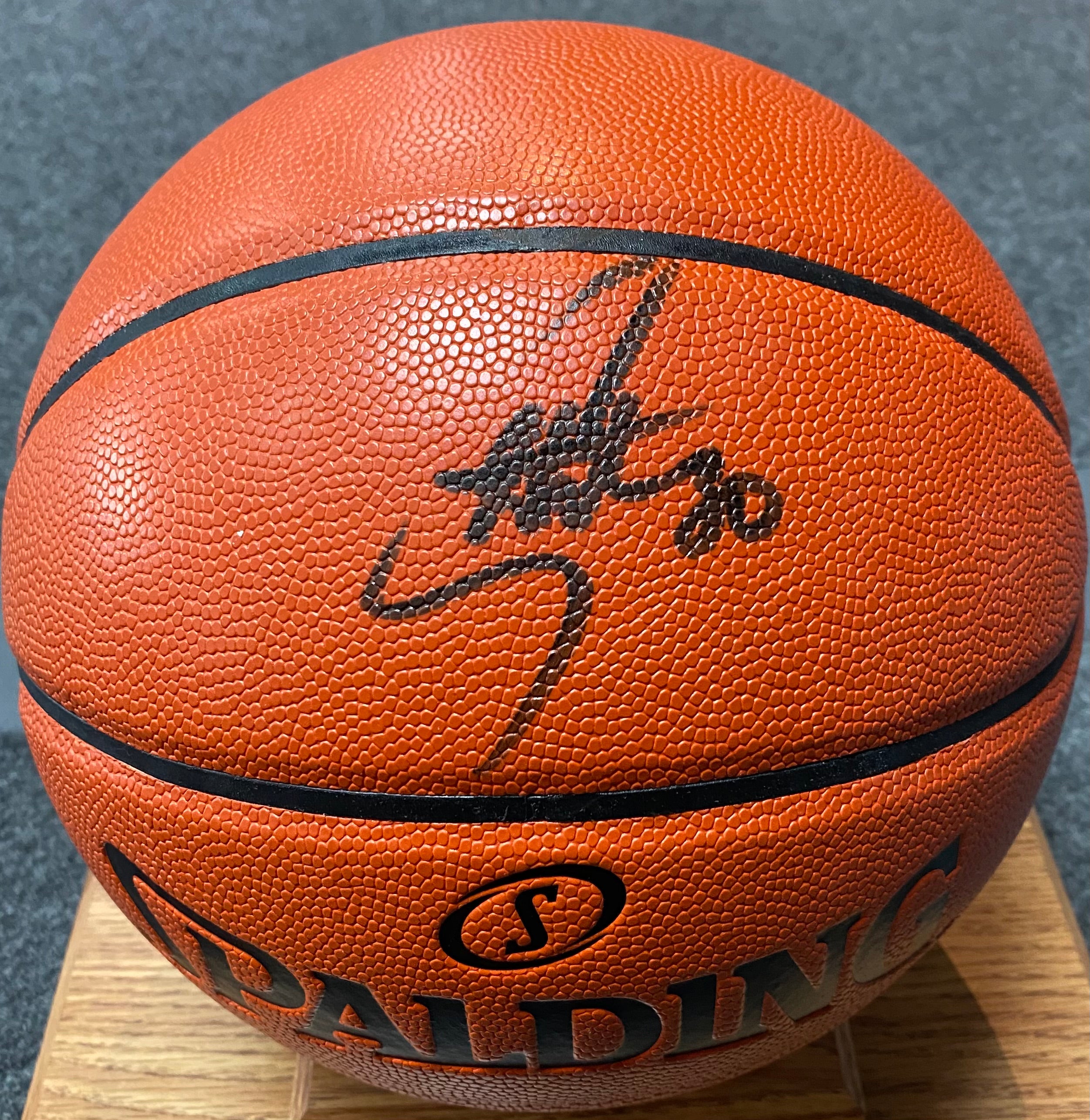 Stephen Curry Warriors Signed Gold Spalding Basketball Autograph JSA 3 Pt  King