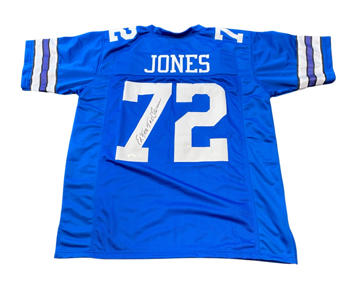 Framed Dallas Cowboys Ed Too Tall Jones Autographed Signed Jersey Jsa Coa