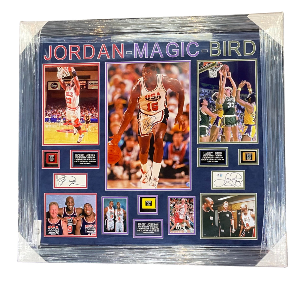 Larry Bird & Magic Johnson Signed Jersey (JSA & Bird)