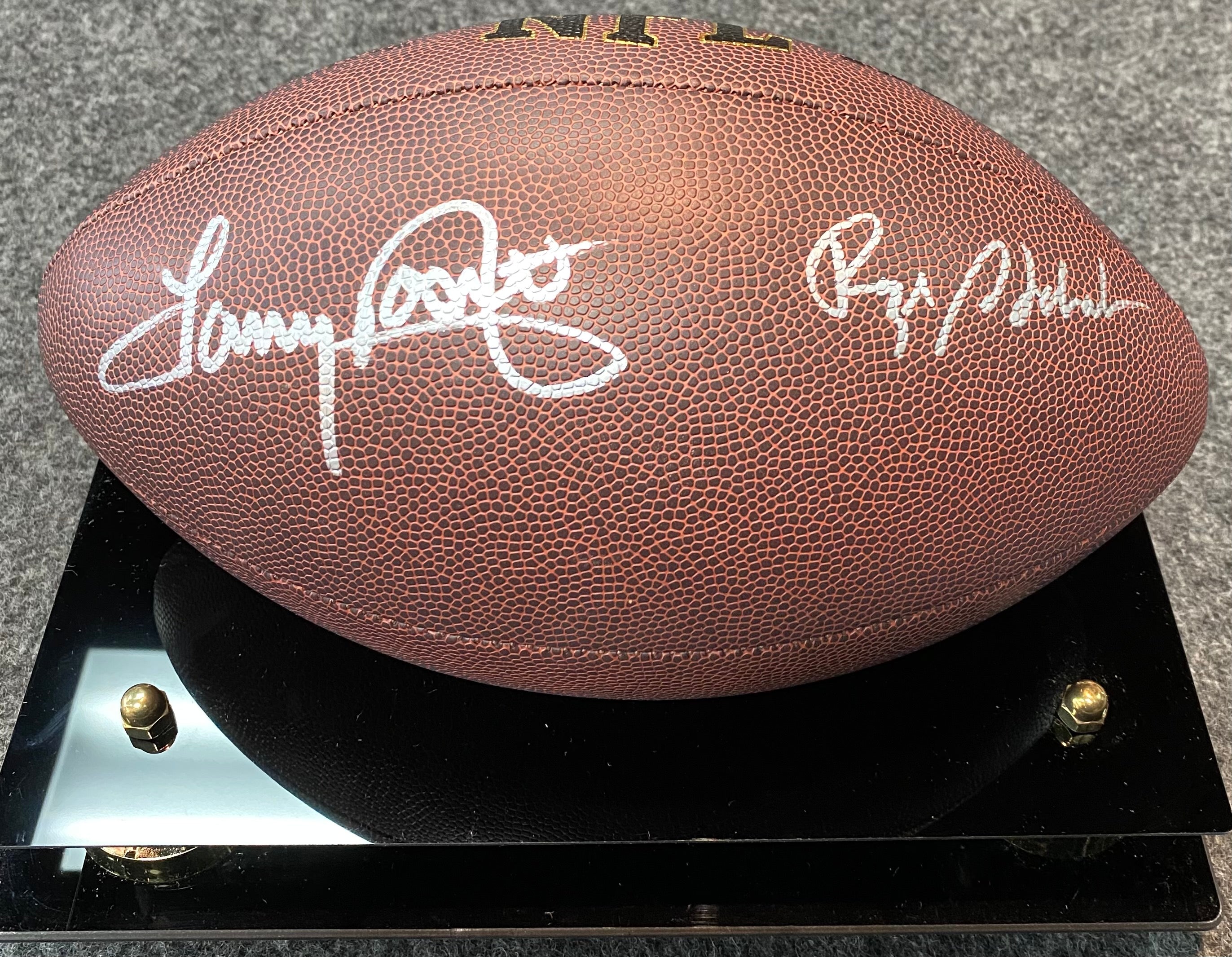 Roger Staubach & Tony Dorsett Dallas Cowboys Autographed Wilson Duke Pro  Football with HOF Inscriptions