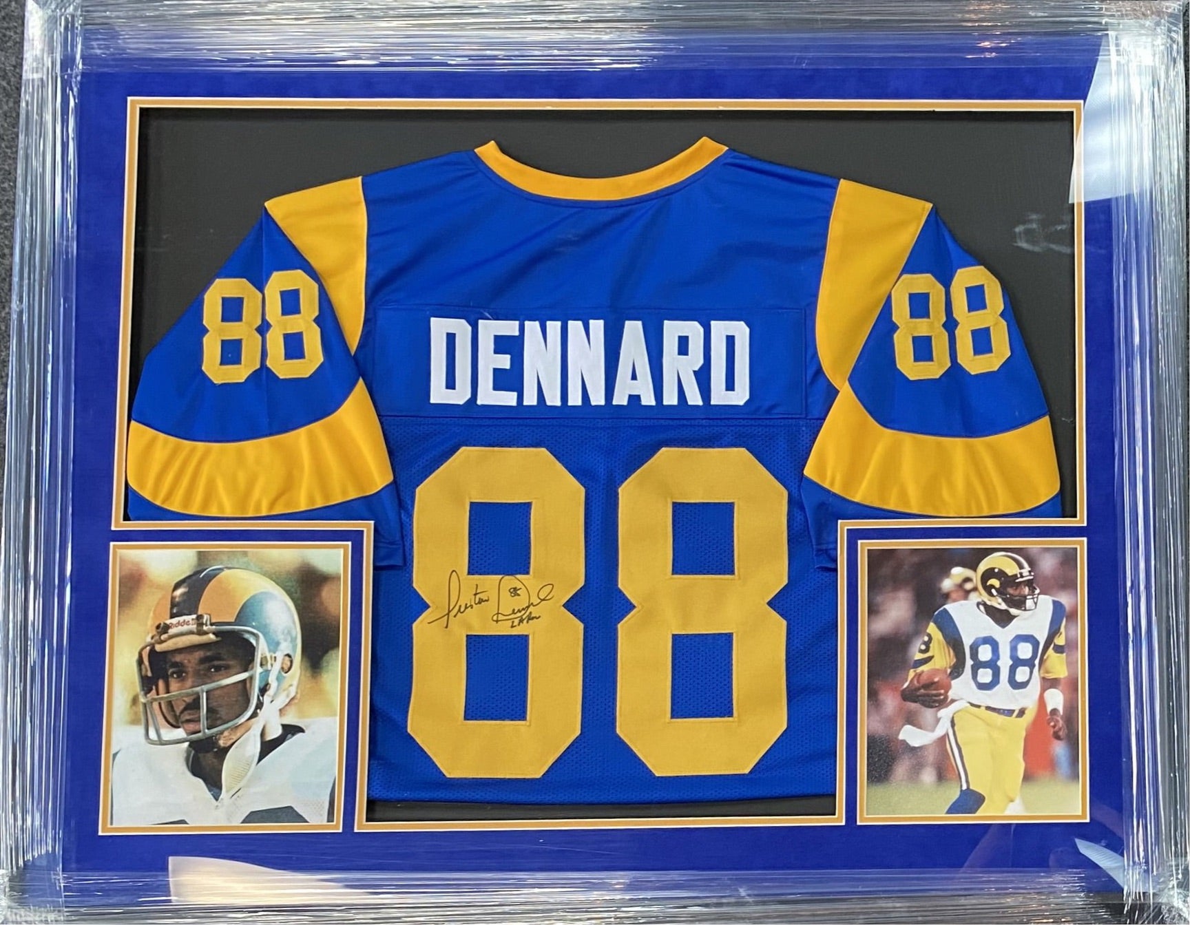 Preston Dennard Los Angeles Rams Autographed Framed Jersey - Blue