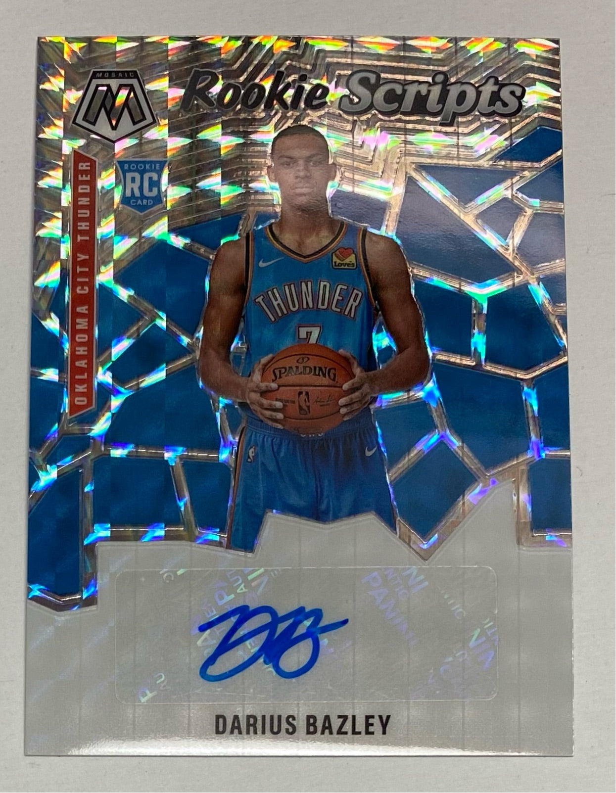 2019-20 Darius Bazley Panini Mosaic Rookie Scripts Prizm
