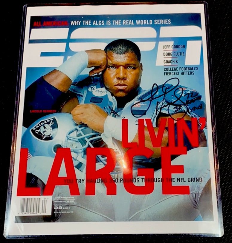 Lincoln Kennedy Oakland Raiders Signed ESPN The Magazine Cover – All In  Autographs