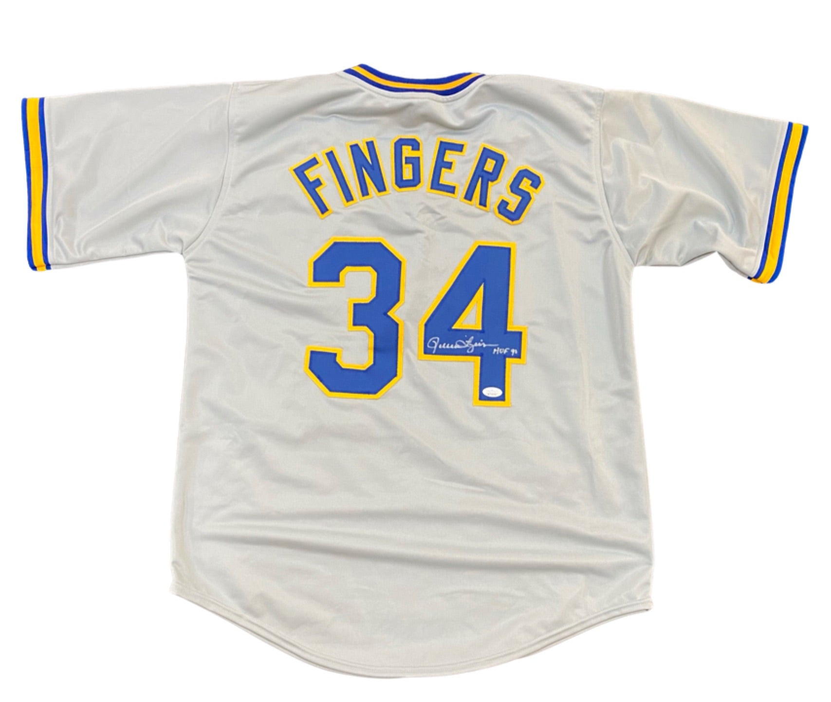 Rollie Fingers Milwaukee Brewers Autographed Jersey - Gray – All In  Autographs