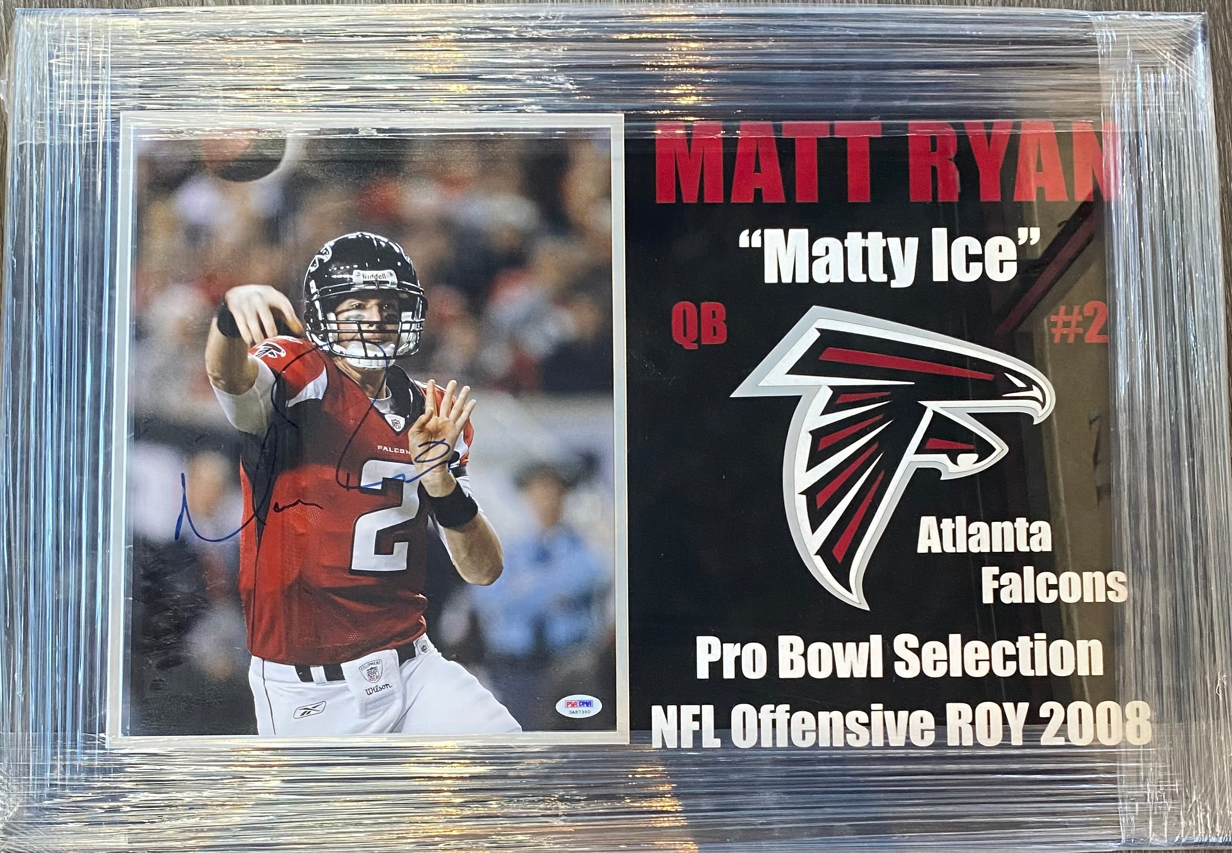 Atlanta Falcons NFL Helmet Shadowbox w/Matt Ryan card