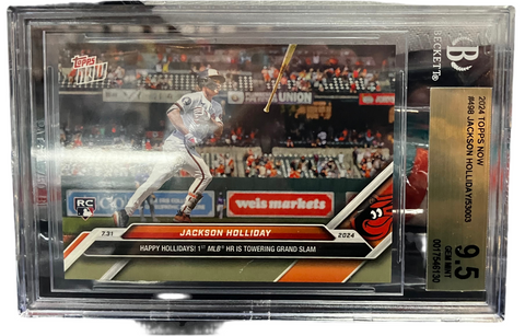 2024 TOPPS Now Jackson Holliday happy holidays! 1st MLB HR is towering grand slam card #498