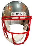 Bijan Robinson & Drake London Signed Full Size Authentic Helmet (Silver) Beckett COA