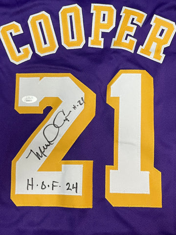 Michael Cooper Autographed Jersey Inscribed "H.O.F 24"