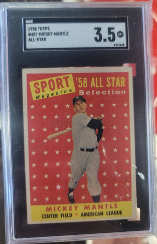 Mickey Mantle 1958 Topps #487 SGC 3.5
