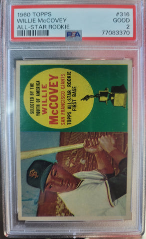 1960 Topps #316 Willie McCovey All-Star Rookie PSA 2