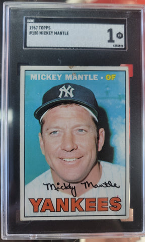 Mickey Mantle 1967 Topps #150 SGC 1