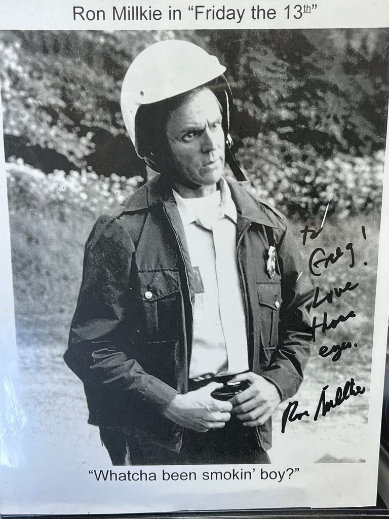 friday the 13 motorcycle helmet Ron Millkie as Officer Dorf in Friday the 13th signed 8x10 Photo – All In Autographs