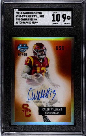 Caleb Williams 2023 Bowman U Chrome #55B - CW autographed numbered /99