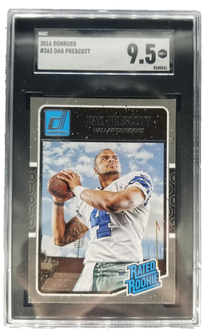 2016 Donruss Dak Prescott Rated Rookie Card #362 SGC 9.5