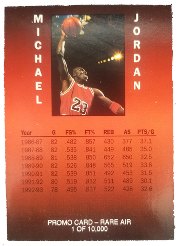 Michael Jordan "Rare Air" Promo Card /10,000 All In Autographs Michael Jordan "Rare Air" Promo Card /10,000 All In Autographs