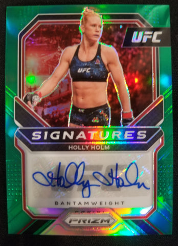 Holly Holm 2021 Panini Prizm Green Parallel Auto