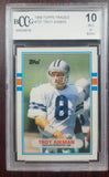 Troy Aikman 1989 Topps Traded Rookie Card #70T BCCG 10