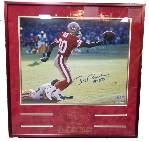 Jerry Rice Signed Framed 16x20 Photo Fanatics Authenticated