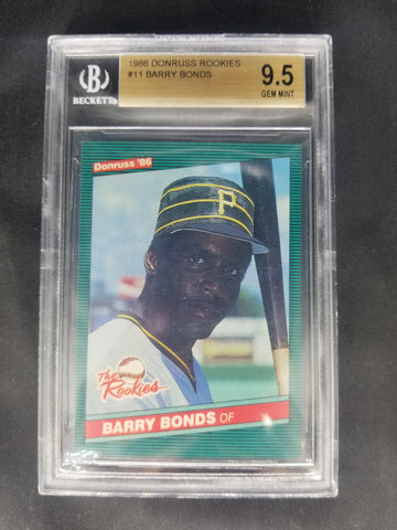 Barry Bonds 1986 Donruss Rookies Card BGS 9.5