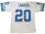 Barry Sanders Signed White Detroit Lions Jersey SSM COA