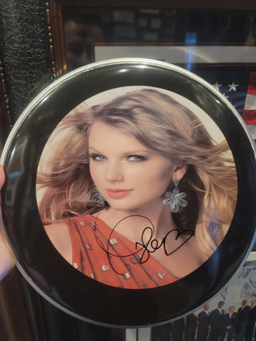 Taylor Swift Signed 12 Inch Drum Head Cover With LOA