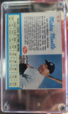 Mickey Mantle 1961 Post Box Card #5, Hand Cut/Ungraded