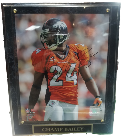Champ Bailey Signed Photo In Plaque