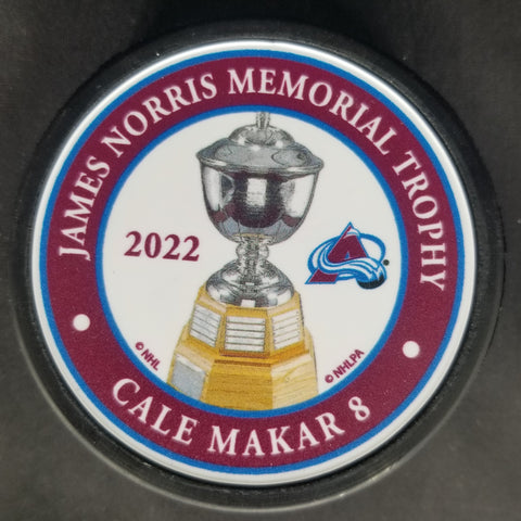 2022 Cale Makar James Norris Memorial Trophy Puck