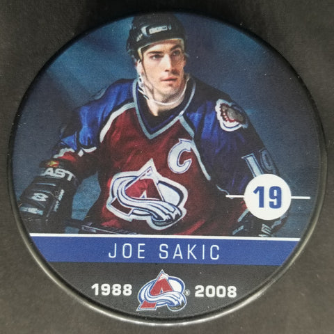Joe Sakic Hockey Puck