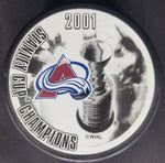 2001 Colorado Avalanche Champions Puck