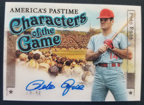 PETE ROSE 2023 AERICAS PAST TIME CHARACTERS OF THE GAME AUTO CARD #COG-PR /50