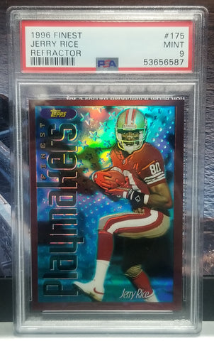 JERRY RICE 1996 TOPPS FINEST REFRACTOR CARD #175 PSA 9