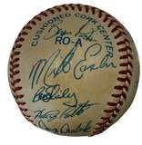 1986 New York Yankees Signed Baseball With Display Case