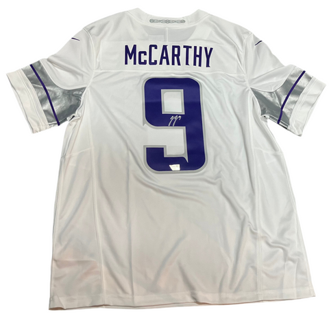JJ McCarthy Signed White Authentic Vikings Jersey