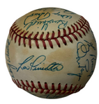 1986 New York Yankees Signed Baseball With Display Case