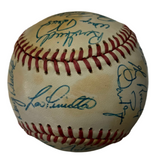 1986 New York Yankees Signed Baseball With Display Case