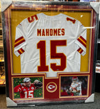 Patrick Mahomes Autographed Jersey White Framed Jersey - COA by Fanatics