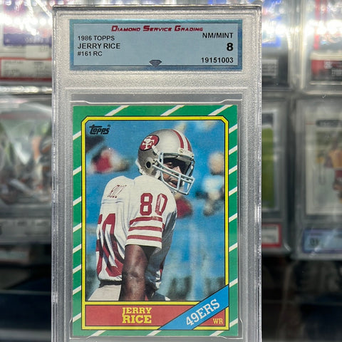 Jerry Rice San Francisco 49ers 1986 Topps #161 RC DGS 8